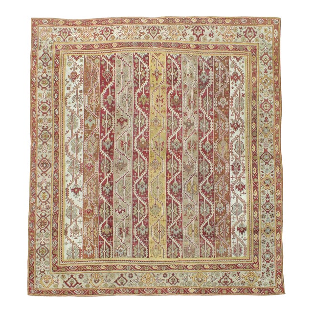 Galerie Shabab Collection Early 20th Century Turkish Oushak Square Room Size Rug For Sale