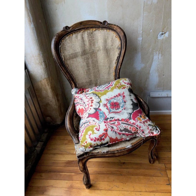 Italian Italian Carved Chair Frame Covered in Hessian Scrim For Sale - Image 3 of 9