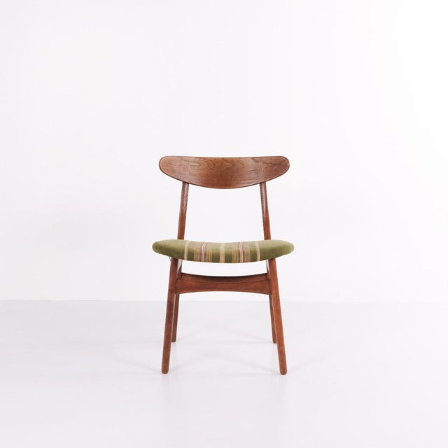 Set of six dining chairs, model ch30, designed by hans j. Wegner in 1954 and produced in the 1950s. Made in teak and oak...