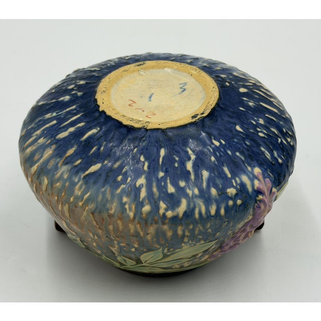 Roseville Wisteria Blue Matte Art Pottery Two-Handled Vase, 1930s For Sale - Image 14 of 14