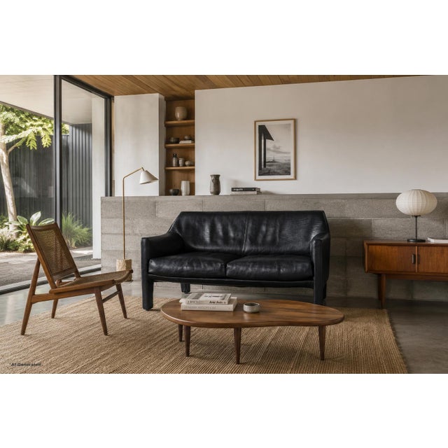 An exceptional early example of the iconic “CAB 415” settee designed by legendary Italian architect and furniture designer...
