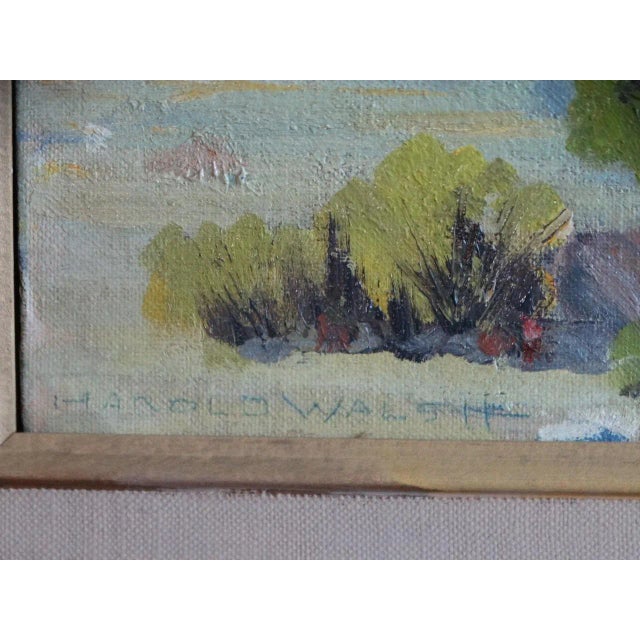 Mid 20th Century Harold Walsh - Desert Landscape - Oil on Board For Sale In Los Angeles - Image 6 of 7
