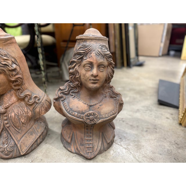 Pair of 19th Century Italian Terracotta Busts For Sale - Image 11 of 13