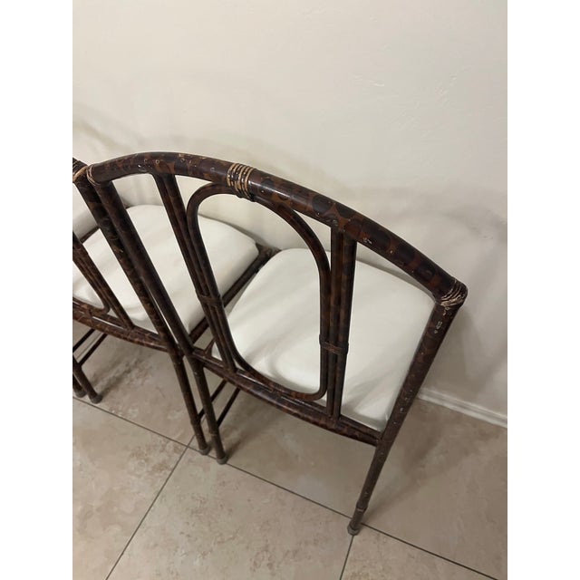 Set of Four Vintage Metal Faux-Bamboo Dining Chairs in Style of Salterini or Kessler For Sale In Phoenix - Image 6 of 11