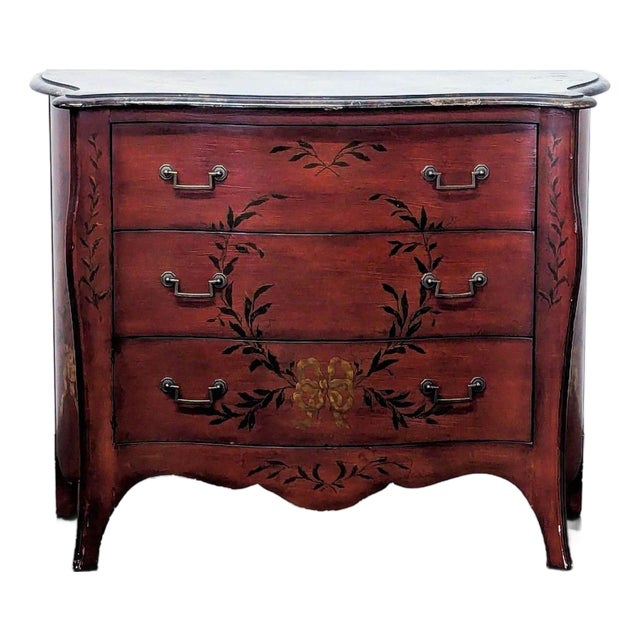 1990s Drexel Heritage Hand-Painted 3-Drawer Vintage Dresser For Sale