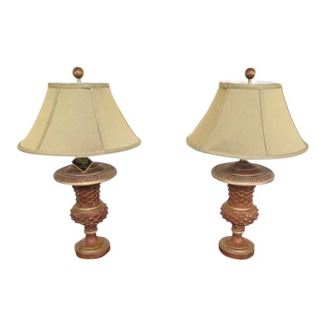Natural Light Decorator Table Lamps W/ Shades - a Pair For Sale