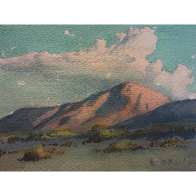 William J Bartko Desert Landscape Signed Watercolor Guache Mountain View For Sale - Image 10 of 11