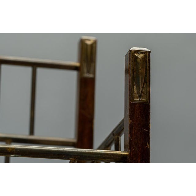 Art Nouveau Brass and Walnut Magazine or Music Stand, Germany, 1920 For Sale - Image 12 of 18