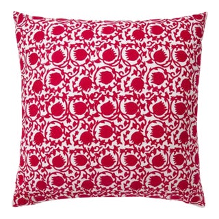 Hana-Lotus Red Reversible Euro Sham For Sale