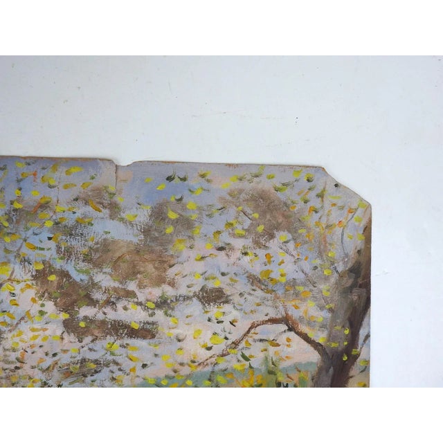 Late 19th Century French River Bridge Landscape Painting For Sale - Image 4 of 7