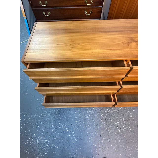 1970s Danish Modern Six Drawer Teak Dresser For Sale - Image 10 of 12