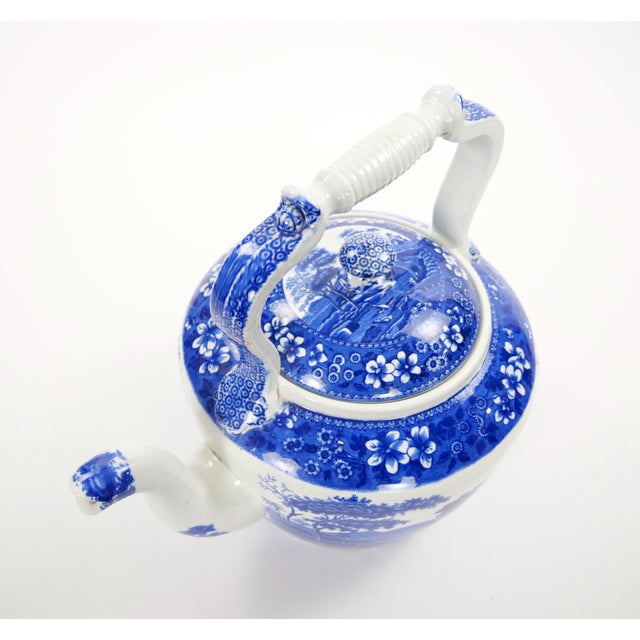 Copeland Antique Oversized English Blue and White Porcelain Tea / Coffee Pot For Sale - Image 4 of 15