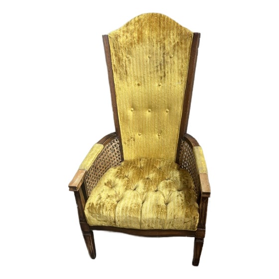 Vintage High Back Throne Chair For Sale
