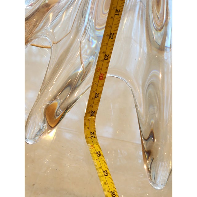 Transparent Large 1960s Mid-Century Modern Hand-Blown Murano Style Glass Sculptured Lamp For Sale - Image 8 of 13