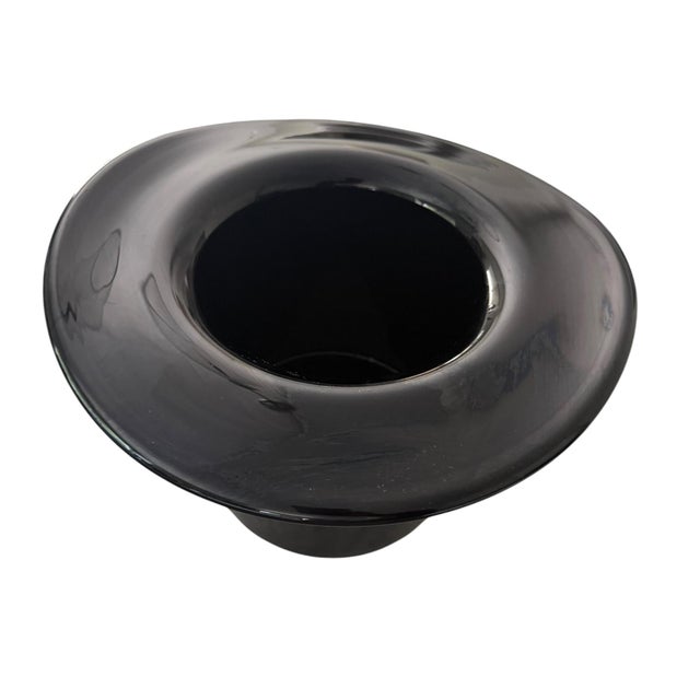 1970s Attributed Murano Hand-Blown Black Art Glass “Top Hat” Champagne Cooler or Wine Bucket For Sale In Los Angeles - Image 6 of 8