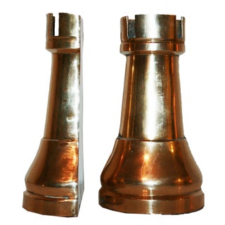 Vintage Brass Rook Bookends - A Pair For Sale