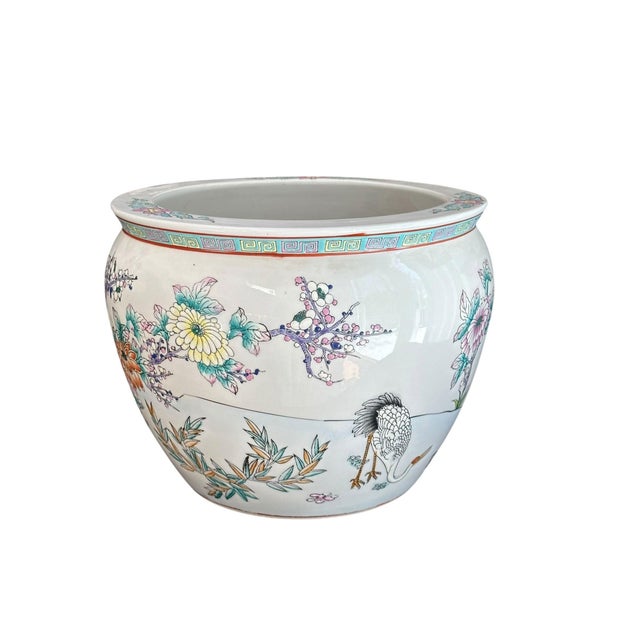 Chinese Mid 20th Century Chinese Export Fish Bowl / Jardiniere For Sale - Image 3 of 13