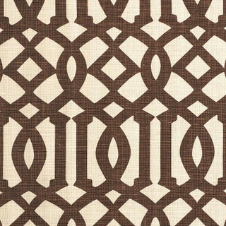 Schumacher Imperial Trellis Ii Fabric in Java / Cream For Sale