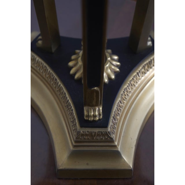 Brass 1970s Chapman Empire Style Brass Table Lamp W/Shade For Sale - Image 8 of 11