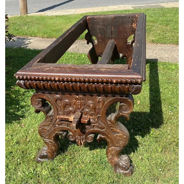 17th-Early 18th Century Tuscan Baroque Walnut Trestle Table For Sale - Image 10 of 11