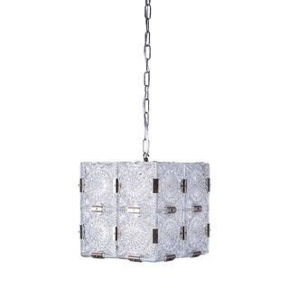 Cast Glass Cube Pendant Lamp, 1960s For Sale