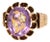 Mid 19th Century 14kr Victorian Inlaid Amethyst & Diamond Ring, Size 2 3/4 For Sale