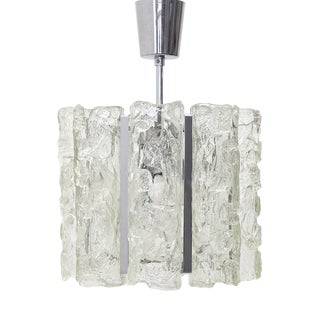 Murano Glass and Chromed Metal Chandelier, 1970s For Sale