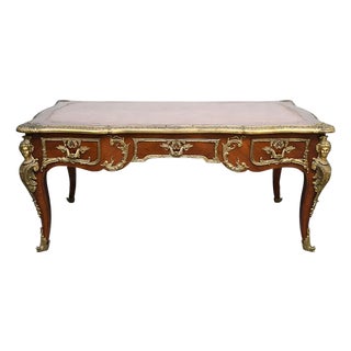 Leather Top Large Fine 20th C French Bureau Plat. Writing Desk. For Sale
