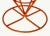 Center Table Round Vintage Enameled Orange Metal For Sale - Image 4 of 9