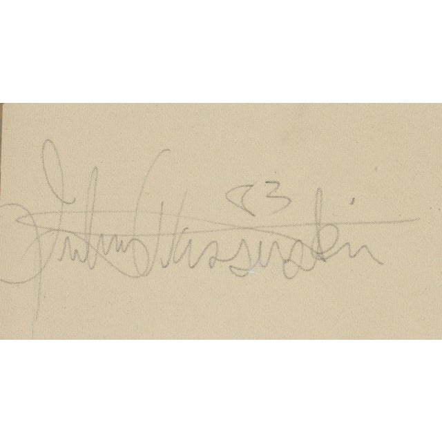 Textile 1980s Abstract Expressionist Figurative Couple Painting by Julius Wasserstein For Sale - Image 7 of 10