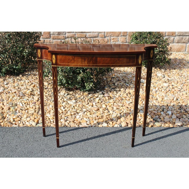 Traditional Stickley Flame Mahogany Consoles—A Pair For Sale - Image 3 of 18