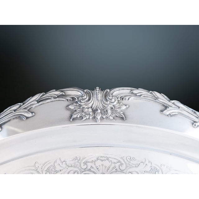 Wallace Silversmiths Mid 20th Century Christopher Wren Silver Plate Serving Tray by Wallace For Sale - Image 4 of 9