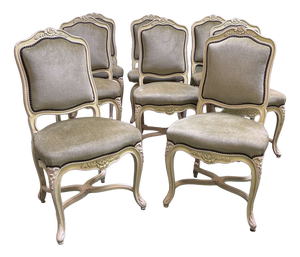 Vintage Louis XV Style Beech Chairs, 1970s, Set of 8