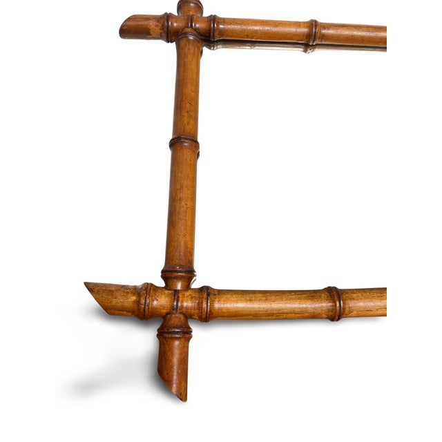 Antique Wooden Wall Mirror in Imitation Bamboo, 1800s For Sale - Image 6 of 8