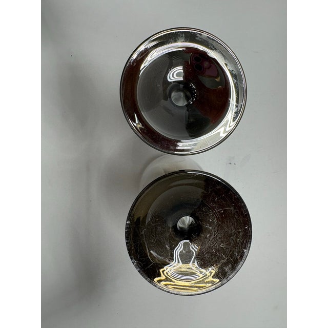 Set of two vintage French wine goblets, unmarked and dating to the mid-century modern era (circa 1960s–1970s). These...