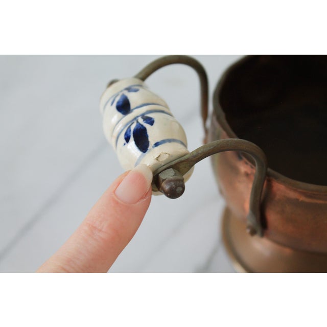 Copper and Brass Scuttle Coal Bucket Lion Head Planters - A Pair For Sale - Image 10 of 14