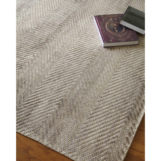 Transitional Wyllis Hand loom Viscose Khaki Rug - 9'x12' For Sale - Image 3 of 4