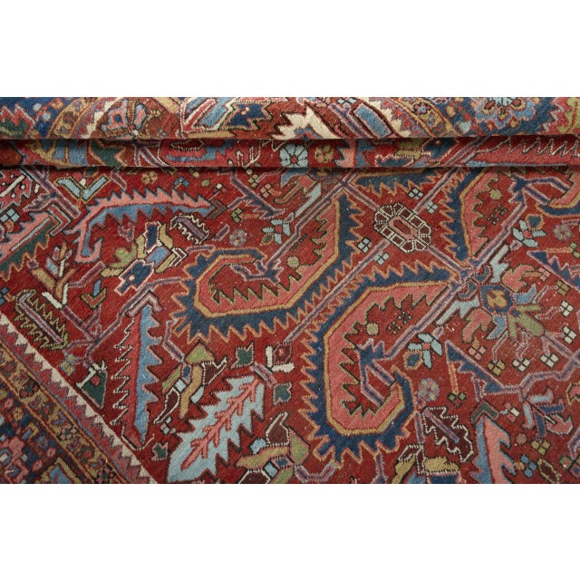 Antique Hand-Knotted Heriz Rug, 1890s For Sale - Image 10 of 13