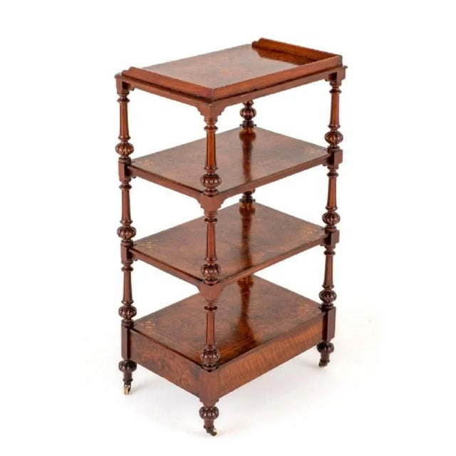 Victorian Whatnot Bookcase Walnut 1860 For Sale - Image 9 of 10