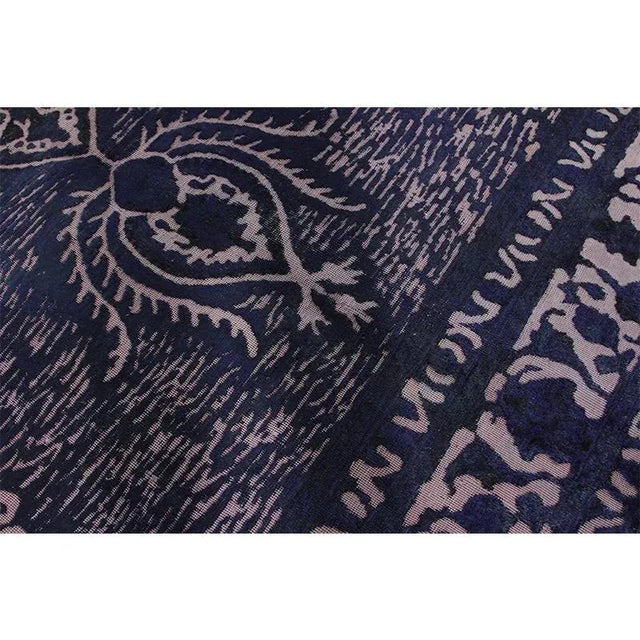 1980s Vintage Persian Navy and Purple Area Rug 9'4" X 12'10" For Sale - Image 10 of 11