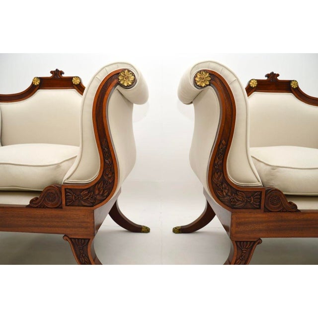 Large Vintage Regency Style Lounge Chairs, 1920, Set of 2 For Sale - Image 9 of 13
