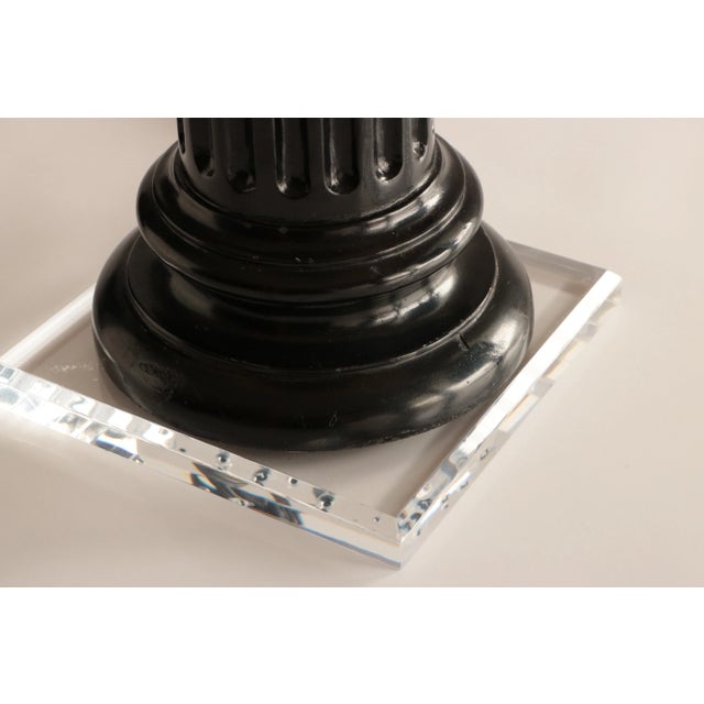 Traditional Carved Wood Corinthian Column Table Lamp For Sale - Image 3 of 7