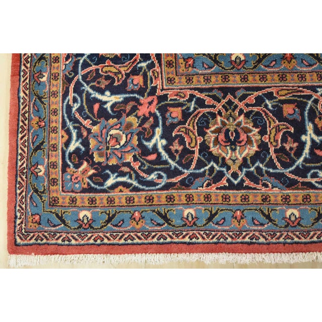 Sarouk Rug 9’10” X 13’2” Red Wool Vintage Traditional Hand-Knotted Carpet For Sale - Image 12 of 15