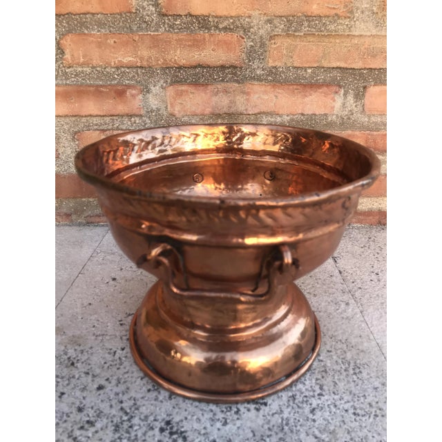 1970s Vintage Copper Flower Pot For Sale - Image 5 of 12