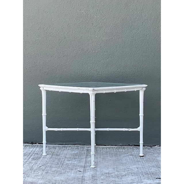 Vintage Brown Jordan “Calcutta” Metal and Glass Side Table For Sale - Image 13 of 13
