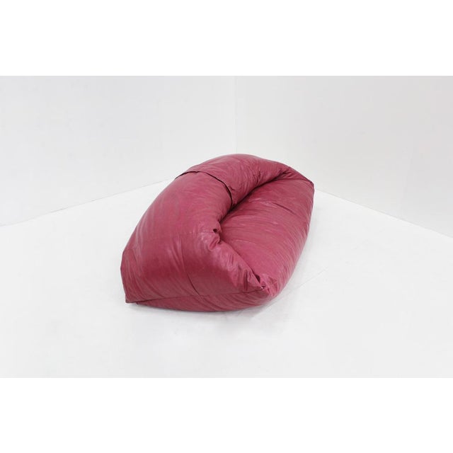 Vintage Croissant Sofa in Pink Leather by Raphael Raffel, 1970 For Sale - Image 6 of 10