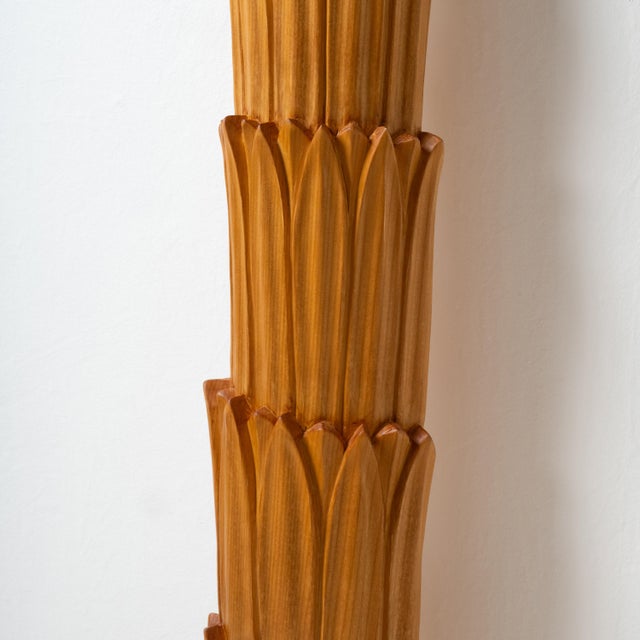1950s Large Beechwood Wall Light from Maison Jansen, 1950s For Sale - Image 5 of 6