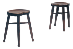 Antique Walnut Stools from Gaskell and Chambers, 1890s, Set of 2