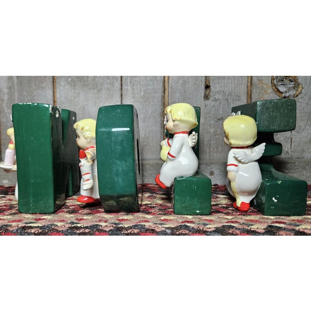 1956 Napco Noel Set of Vases and Candle Holders in Original Box For Sale - Image 13 of 18