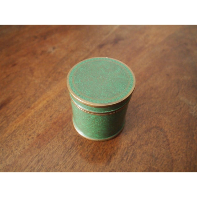 Chinese Green Cloisonné Box For Sale - Image 4 of 5